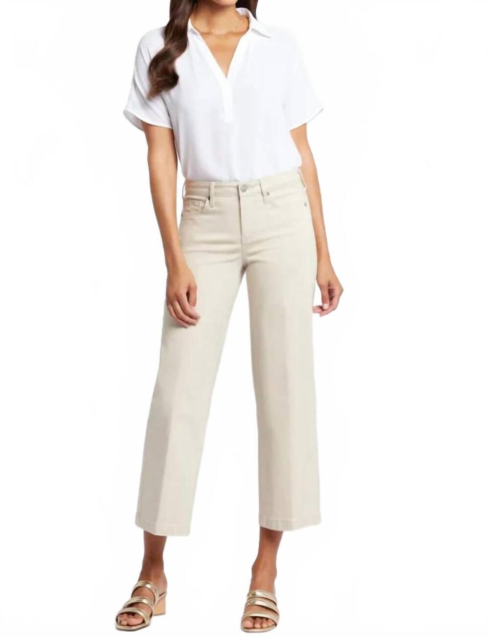 NEW NYDJ teresa wide leg jeans in feather wash